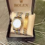 Gold and silver men's watch and bracelet