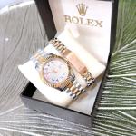 Men Rolex Watch (Rose gold and silver colour)