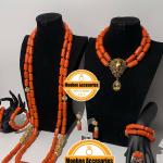 Royal Coral Bead Jewelry Set